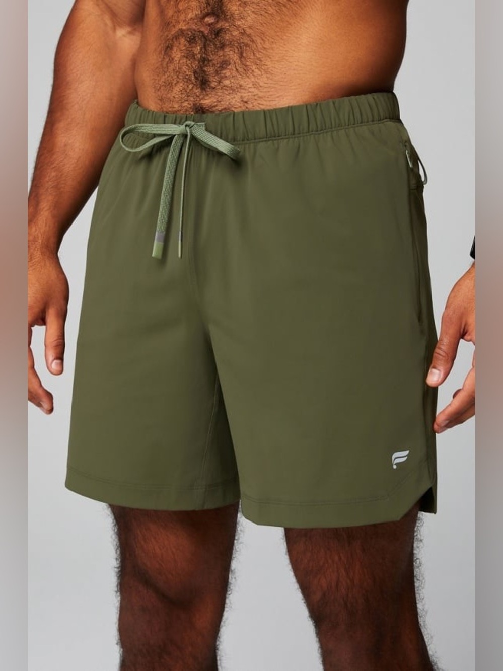 FABLETICS Men’s Olive Green Shorts with Elastic Waistband Size XXL - Picture 2 of 8